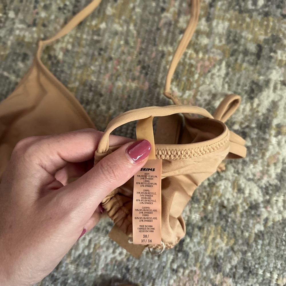 SKIMS Swim Triangle String Bikini and Dippy Bottoms Tie String Ochre - Picture 4 of 10